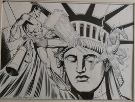 Jim Mooney - Submariner vs Human Torch - Original Illustration