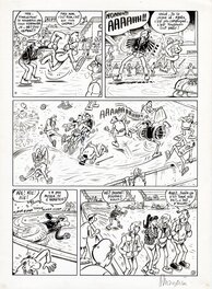 Lucien à la patinoire - planche originale 3