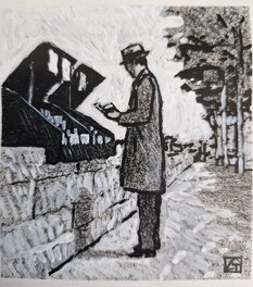 Jean-Claude Götting - Gotting - illustration catalogue expo "Paris" - Illustration originale