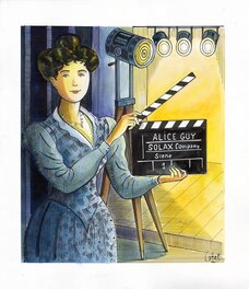 Catel - Alice GUY – Dessin original pour une exposition institutionnelle à la ferme du Buisson – R13 - Illustration originale