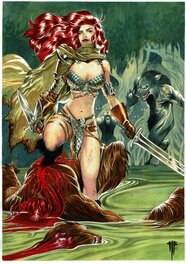 Philippe Bringel - Red Sonja - Illustration originale