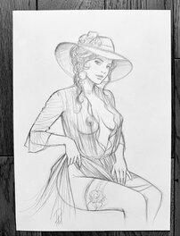 Laurent Paturaud - Lady in black - Original Illustration