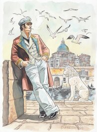 Bernard Khattou - Hommage à Corto Maltese - Planche originale