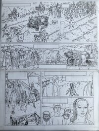 Jean-Marie Woehrel - Jean-Marie Woehrel, planche originale, "Les Empereurs Gaulois, la Dame de Riobé". - Planche originale
