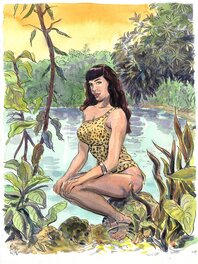 Marc Rouchairoles - Betty au bord du lac - Original art