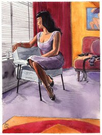 Marc Rouchairoles - Betty at home - Original art