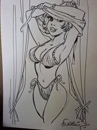 François Walthéry - Natacha se déshabille - Illustration originale