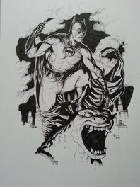Gary Frank - Batman sur Gargouille - Gary Frank - Original Illustration