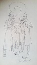 Olivier Roman - Harry Dickson et Sherlock Holmes - Original Illustration