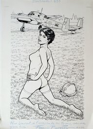 Francis Bergèse - Breguet 693 illustration originale - Illustration originale