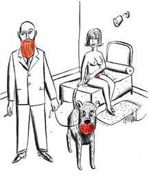Loustal - BARBE ROUSSE - Illustration originale