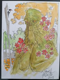 Yanick Paquette - Tête de Swamp Thing - Illustration originale