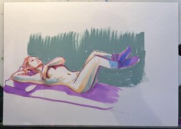 Nicolas Kéramidas - Croquis de nu réalisé d’après modèle vivant - Illustration originale