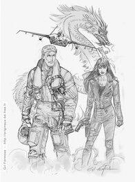 Gil Formosa - BUCK DANNY crayon préparatoire couverture tome 54 - Couverture originale