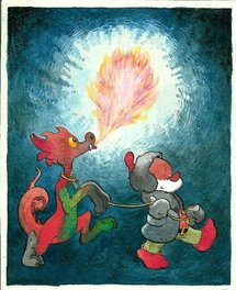 Jean Dulieu - Paulus en Flipje - Original Illustration