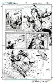 Ryan Kelly - STAR WARS "The Rebellion" issue #9, planche 15 (Han Solo & Boba Fett) - Planche originale