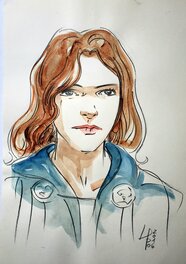 Allessio Lapo - PENSIVE  couleur directe - Original Illustration