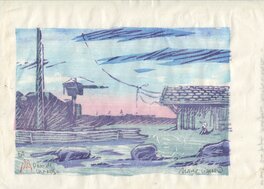 Marc Lizano - Port de Larros - Illustration originale