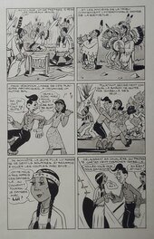 Claude Rittaud - Rittaud Claude Gus Gaetan 16 Mariage Planche Originale 5 indien Squaw isabelle Encre de Chine petit format Bd 1951 Atelier Chott - Planche originale