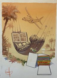Stéphan Agosto - Stéphan Agosto, illustration originale, affiche originale du festival "Bulles d'Air" 2023. - Original Illustration