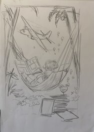 Stéphan Agosto - Stéphan Agosto, illustration originale, croquis préparatoire de l'affiche du festival "Bulles d"Air". - Original art