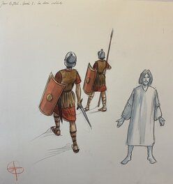 Stéphan Agosto - Stéphan Agosto, planche originale, "Jean-Baptiste, dessin 2, Les Deux Soldats". - Planche originale