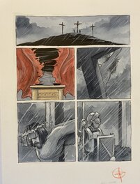 Stéphan Agosto - Stephan Agosto, planche originale, "la Mort de Jésus sur la Croix". - Planche originale