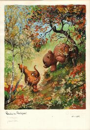 Jean Dulieu - Paulus en Poetepoet - Niet gebruikte boekillustratie - Original Illustration