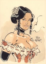 Félix Meynet - Sauvage Buste - Illustration originale