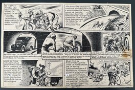 René Pellos - René Pellos "ChouChou, le roi de la petite reine" CIRCA 1952 - Planche originale