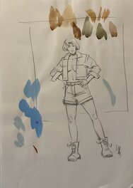 Stéphan Agosto - Stéphan Agosto, illustration originale, Louise Simon, "Ciel sans Pilote". - Œuvre originale