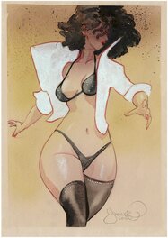 Yannick Corboz - La Brise et la Pin up - Original Illustration