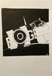 Stéphan Agosto - Stéphan Agosto, illustration originale, Cocpit d'un Spitfire, "Ciel sans Pilote, portfolio". - Original Illustration
