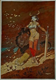 Didier Cassegrain - Reine des grands félins - Original Illustration