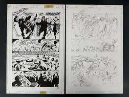Planche Originale John McCrea "Hitman #14 page 5 + prelim" Gotham City Batman DC Comics 1997
