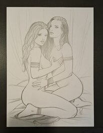 Laurent Paturaud - Le calin - Illustration originale