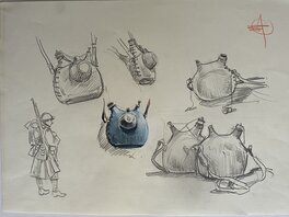 Stéphan Agosto - Stéphan Agosto, illustration originale, "Traits de Premières Lignes". - Illustration originale