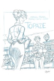 Crayonné de la couverture du tome 1 de Topaze