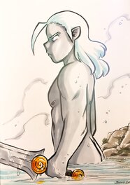 Bigio - Drizzit, bathing - Original Illustration