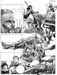 Alarico Gattia - Pedro de Valdivia, planche parue dans le tome 7 de La Découverte du monde en bandes dessinées (Larousse) - Planche originale