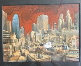 Nicolas De Crécy - De Crécy / Vue imaginaire de Tokyo - Illustration originale
