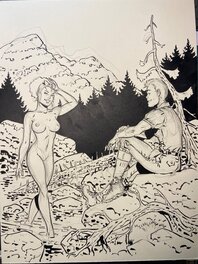 Version préparatoire en noir et blanc