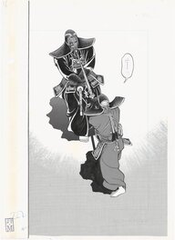 Mamoru Uchiyama - Wind and Sword #73 Splash / fight scene - Original Illustration
