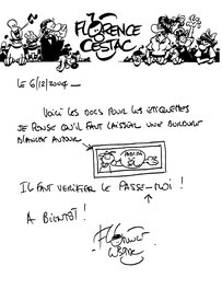 Florence Cestac - Courrier pour étiquette "sel et poivre" - Illustration originale