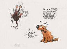 Florence Cestac - Qui dit chat dit chien ! 2 - Illustration originale