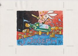Alain Koch - Etiquette de vin Saint Joseph - Illustration originale