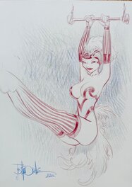 Jean-Baptiste Andréae - The Burlesque Circus Girls - Haute Voltige - Illustration originale