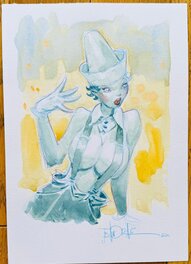 Jean-Baptiste Andréae - The Burlesque Circus Girls - Pierrote - Illustration originale