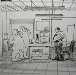 Emmanuel Reuzé - « Faut pas prendre les cons pour des gens » – Police Anti Chat – Illustration Originale – Emmanuel Reuzé - Illustration originale