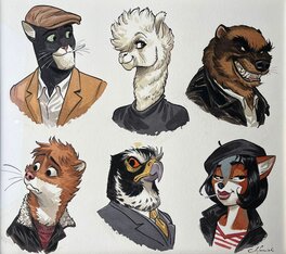 Juanjo Guarnido - Guarnido - Illustrations Ex-Libris - Galerie 6 personnages - Illustration originale